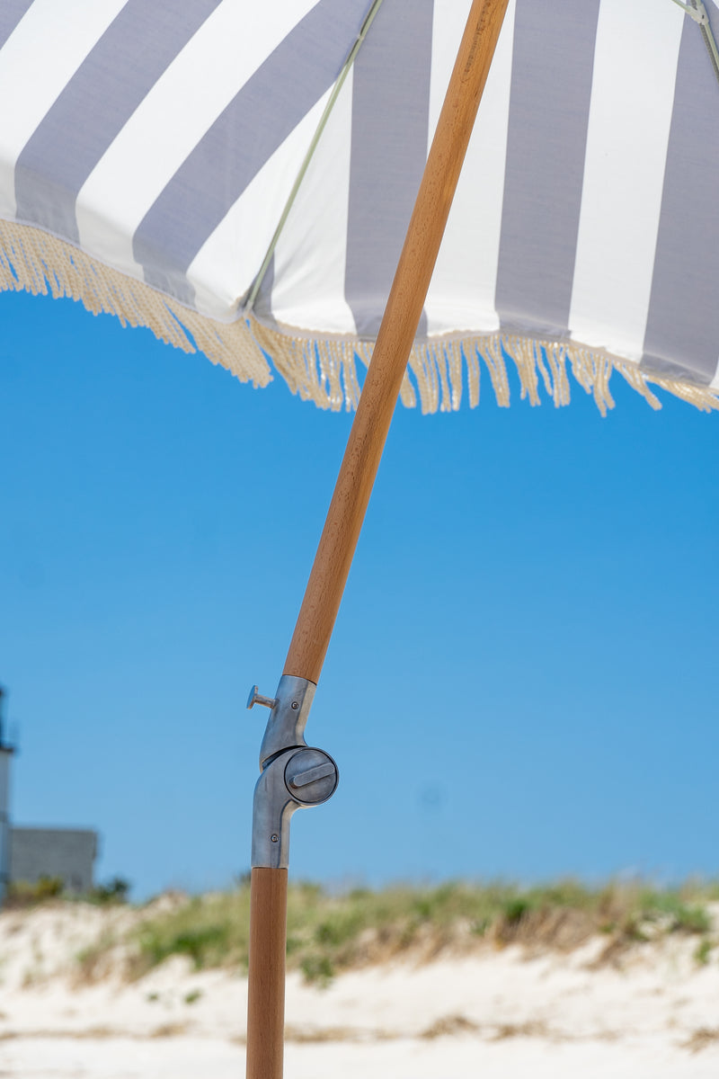 Premium Beach Umbrella- Navy Cabana Stripe