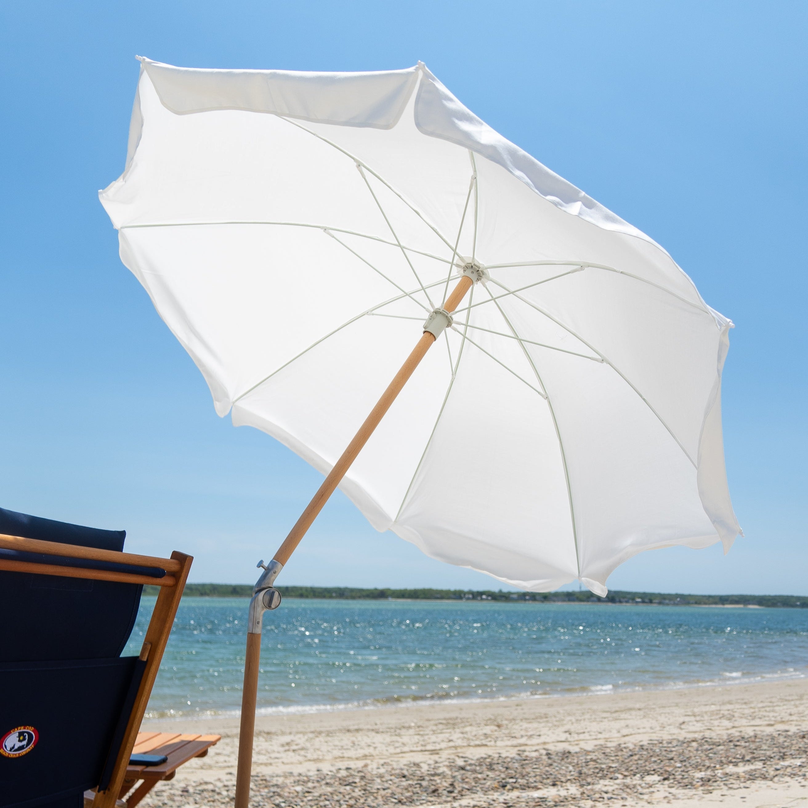 Premium Beach Umbrella- Cloud White (No Tassels)