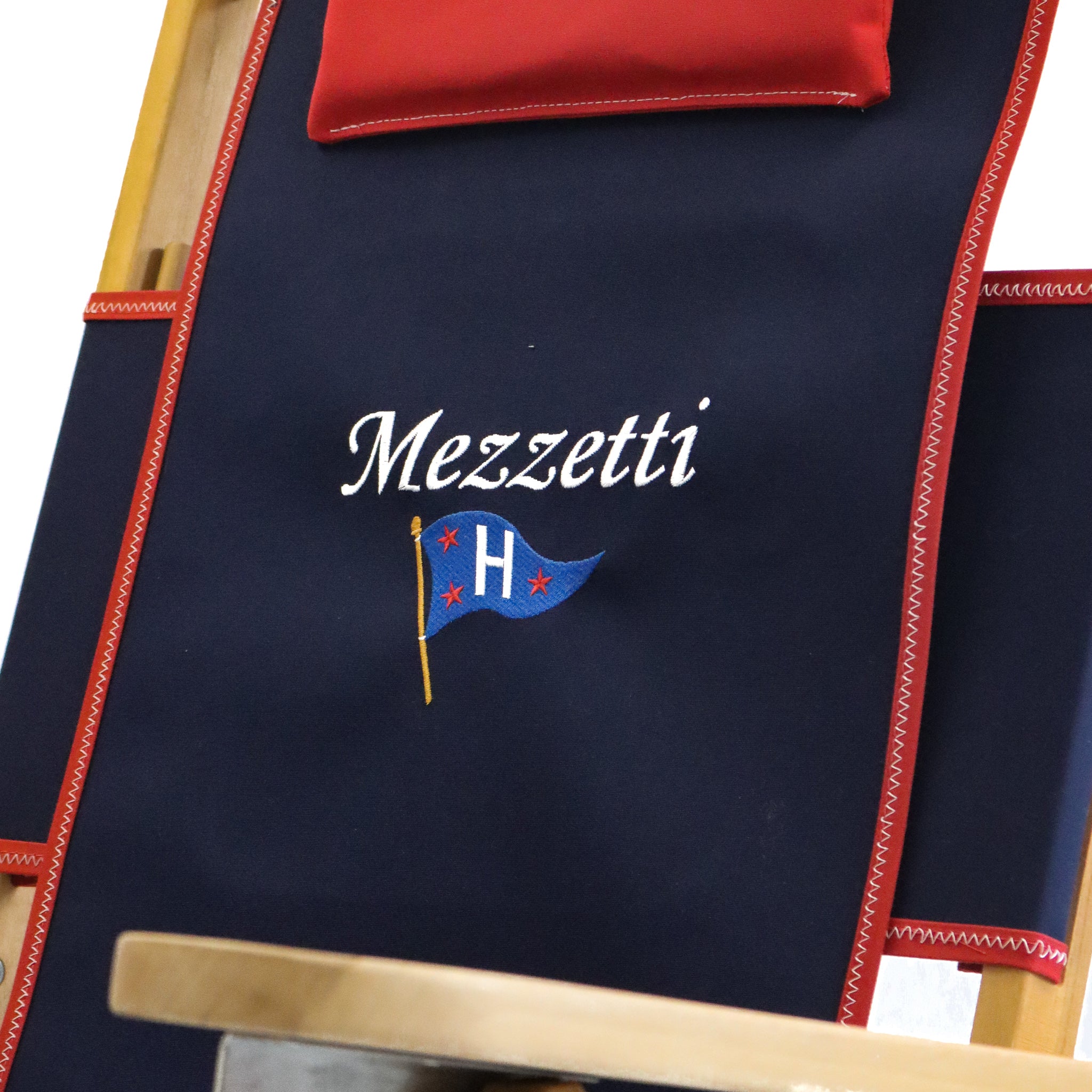 Personalized Yacht Club Beach Chair Custom Embroidered with Name and Burgee