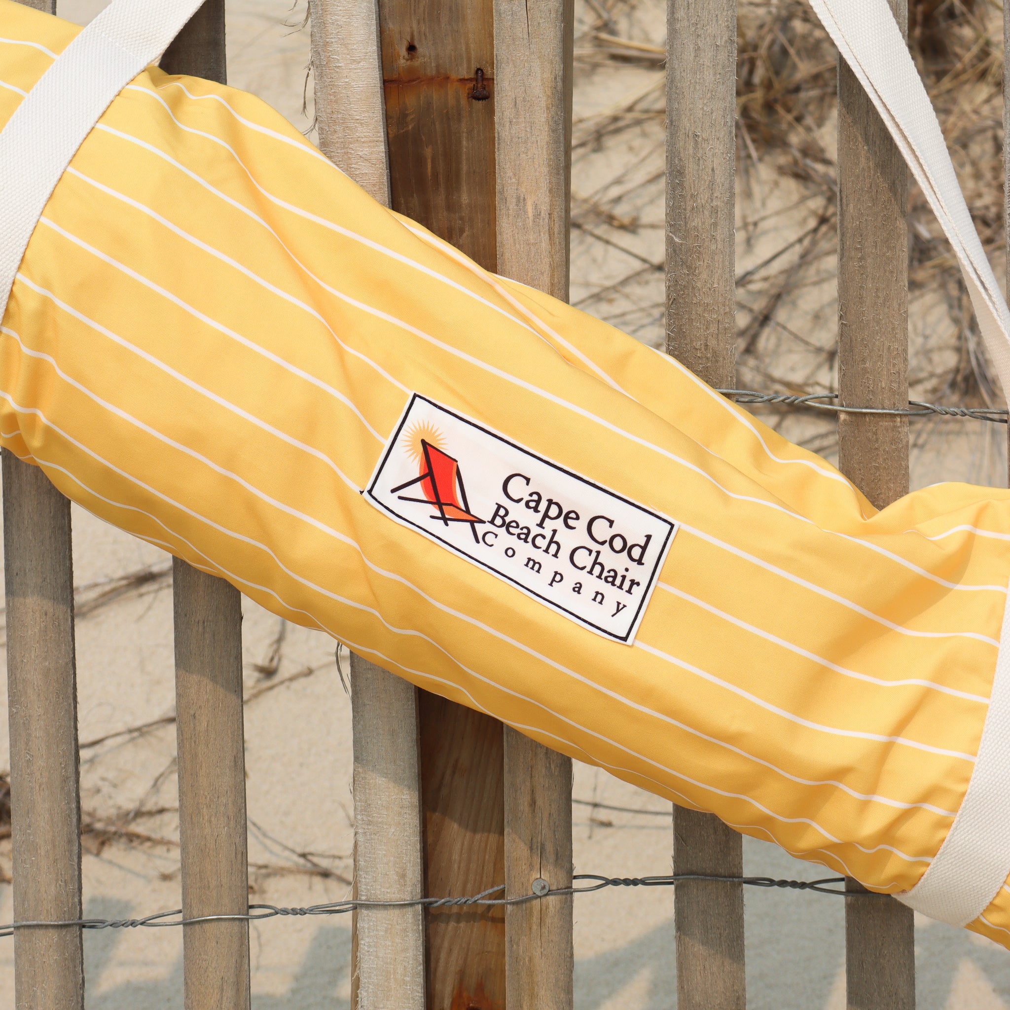 Matching carrying bag for yellow pinstripe premium umbrella