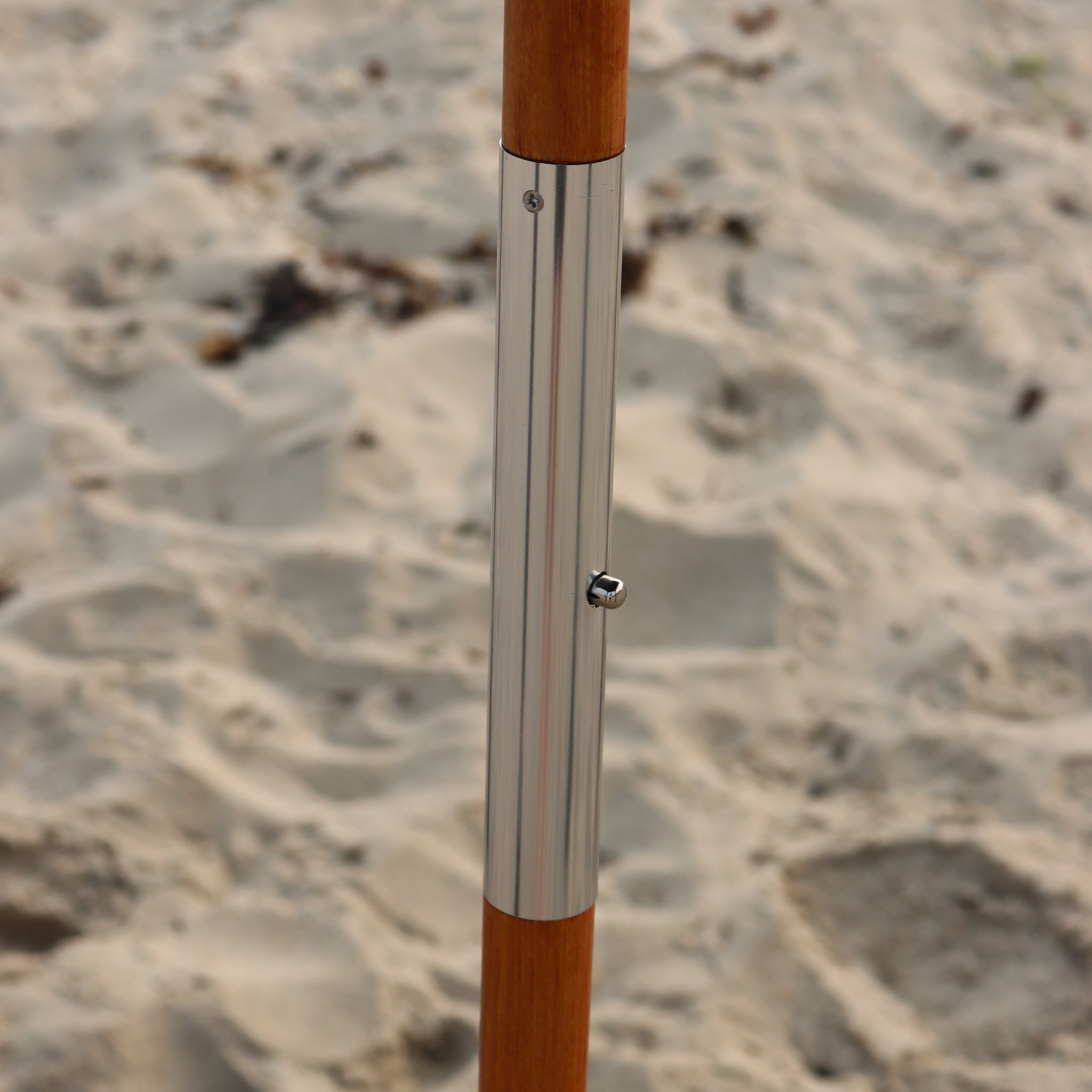 Easy to setup beach cabana with wooden pole