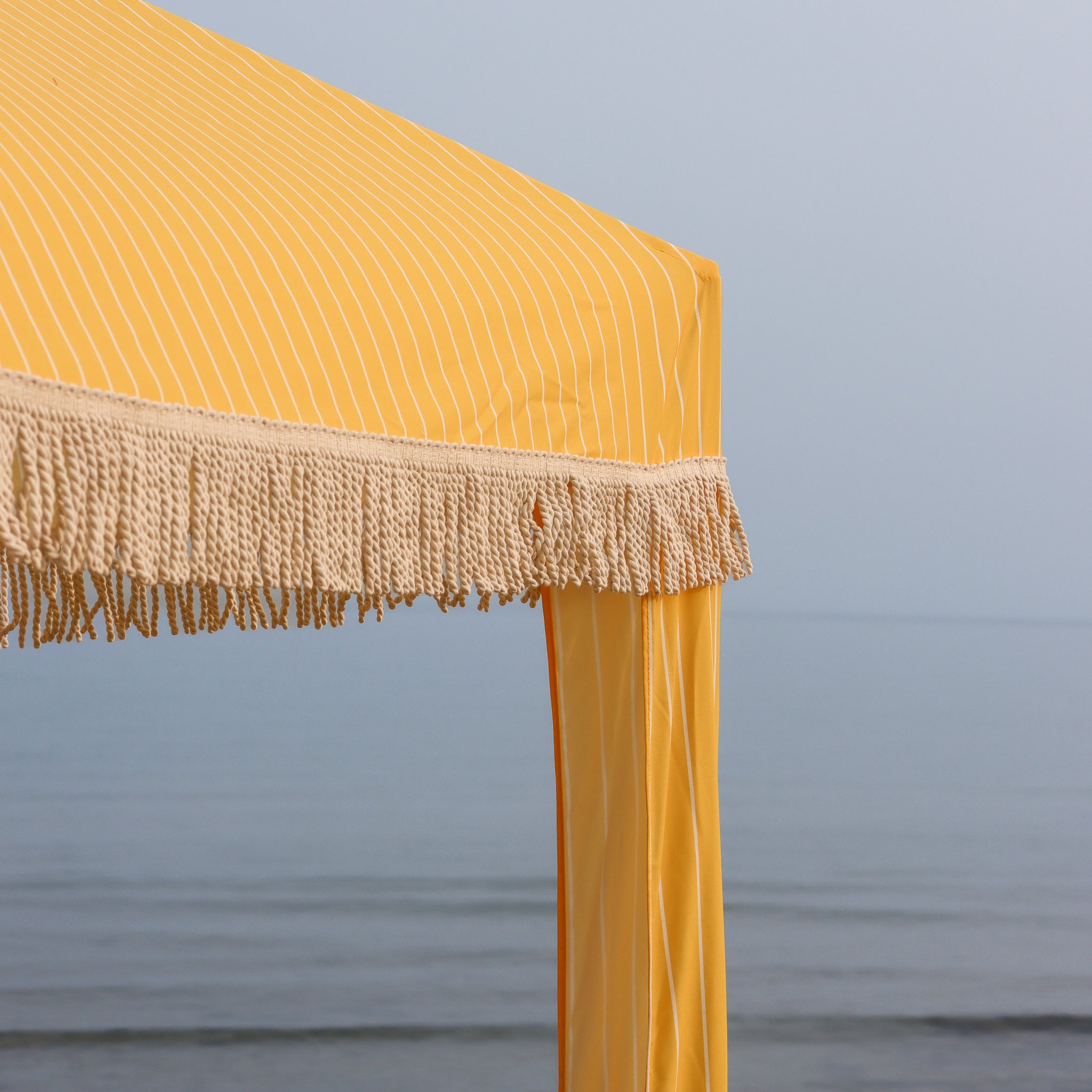Premium Beach Cabana - Yellow Pinstripe
