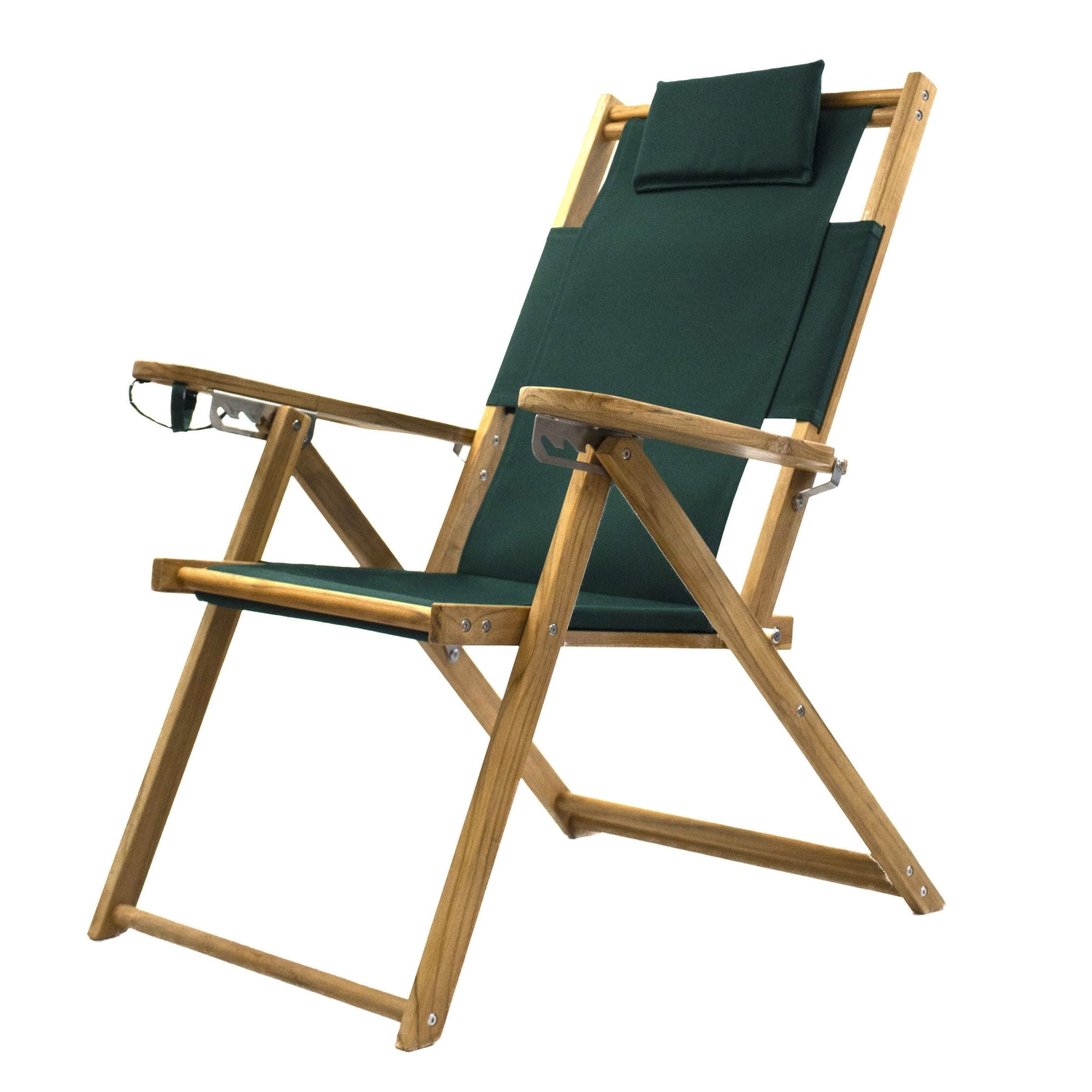 Custom Premium Teak Tall Green Wood Beach Chair
