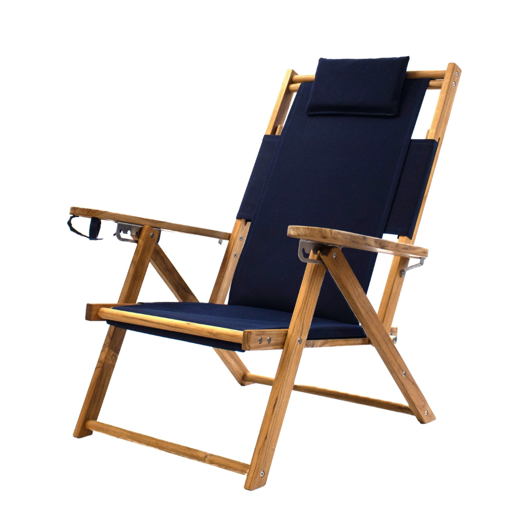 Custom_Navy_Blue_Teak_Wooden_Beach_Chair