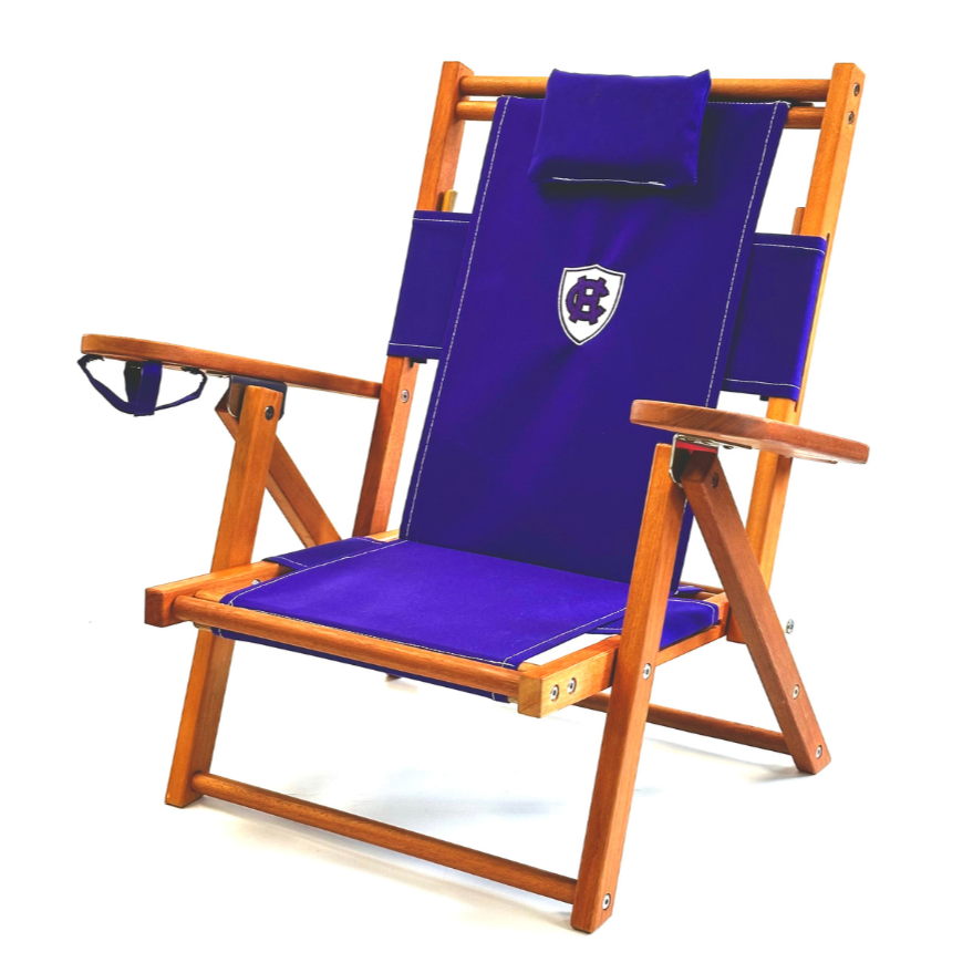 Custom Children's Beach Chair Embroidered with Holy Cross Logo