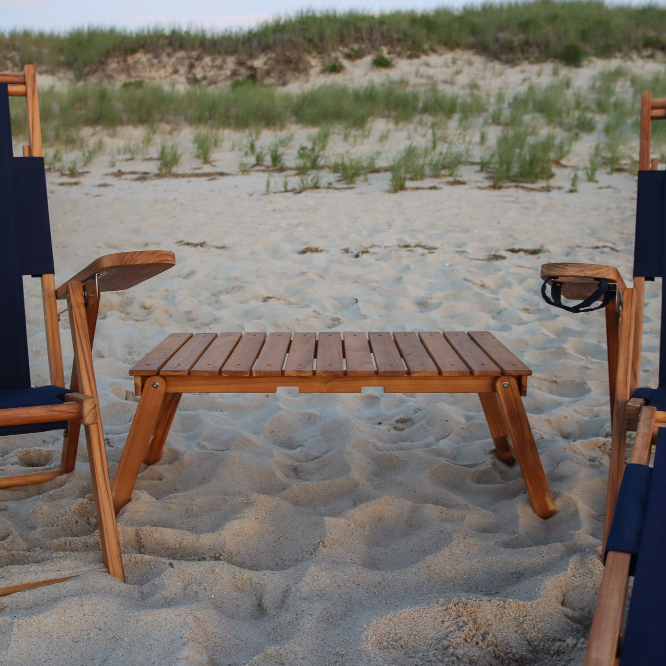 Premium Teak Picnic Beach Table with Premium Teak Beach Furniture Set