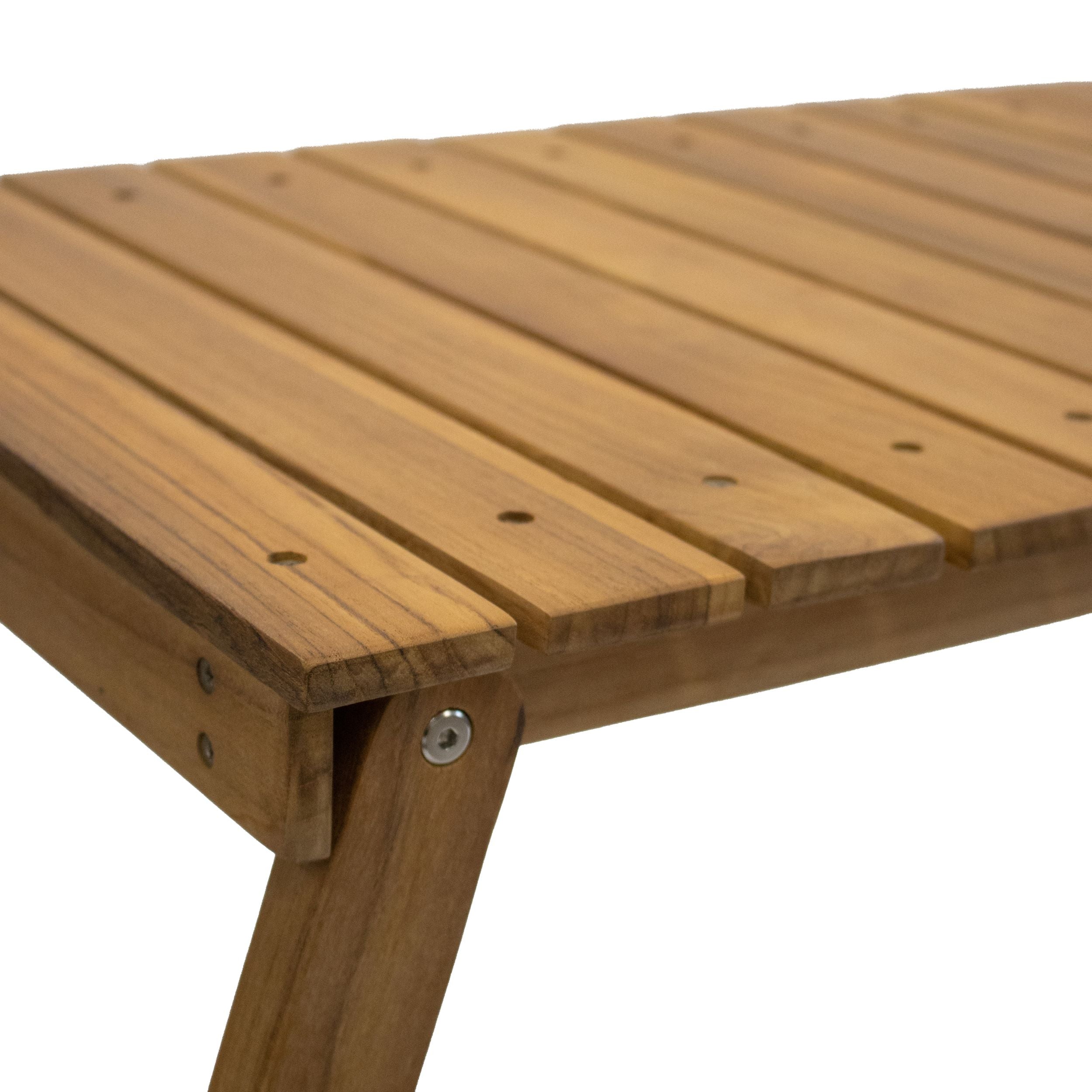 Premium Teak Wood Grain on Folding Beach Picnic Table