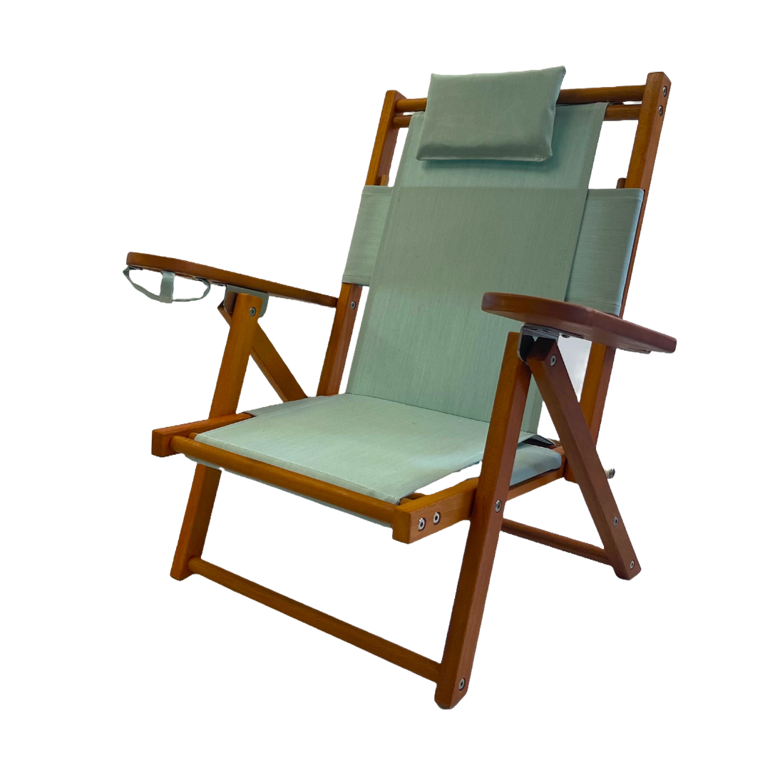 Seafoam Wooden Children's Beach Chair with Pillow