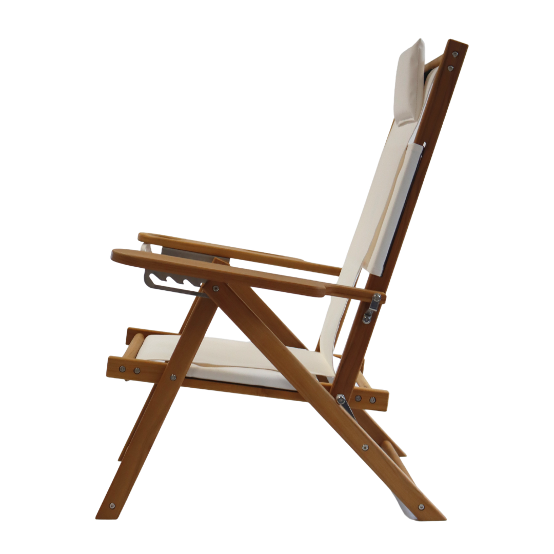 Teak Nauset Recliner- White