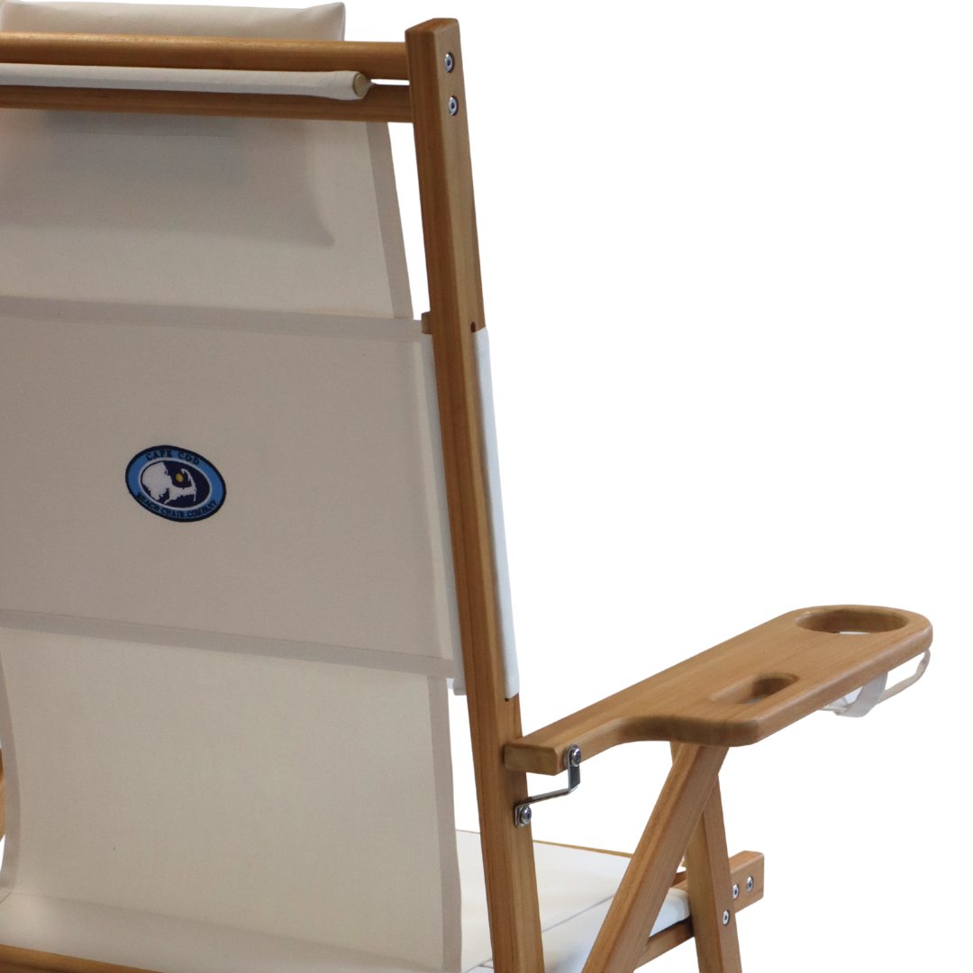 Teak Nauset Recliner- White