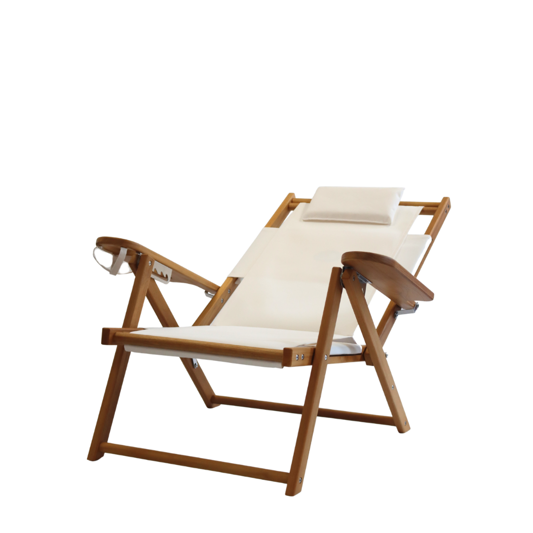 Teak Nauset Recliner- White