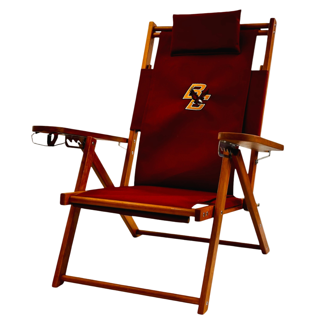 Personalized College Gift Boston College Wood Logo Beach Chair