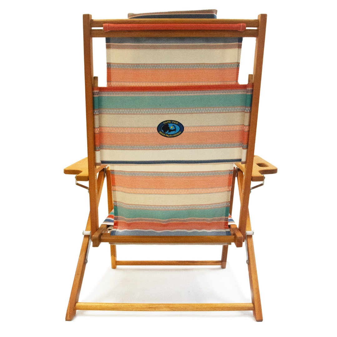 Tropical Stripe Wood Beach Chair