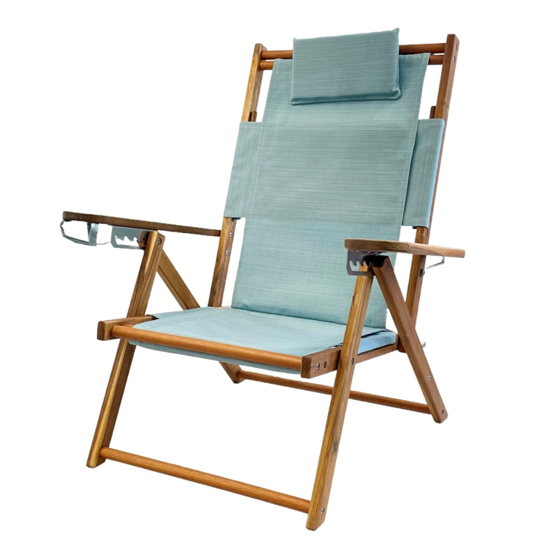 Custom Seafoam Wood Beach Chair
