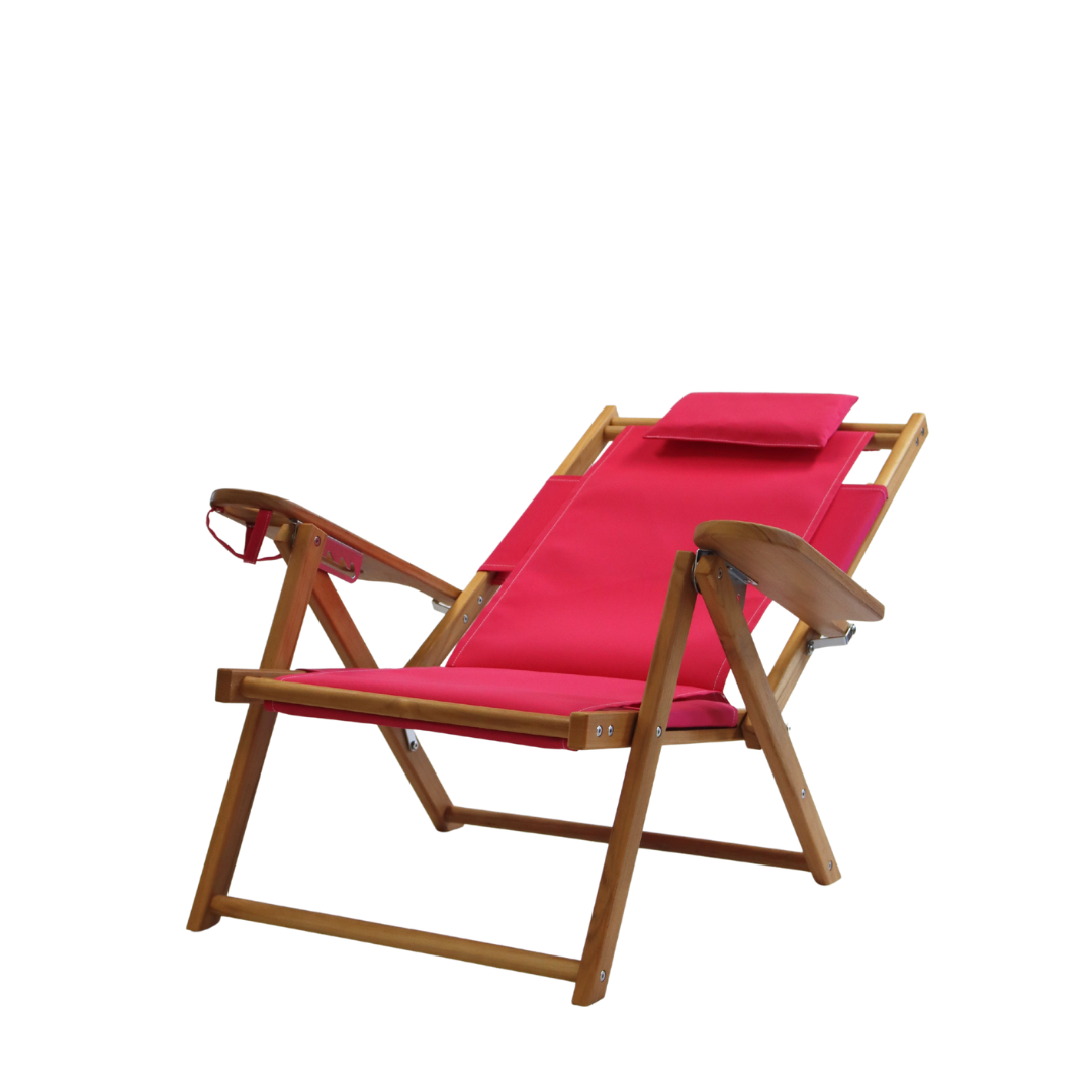 Teak Nauset Recliner- Pink