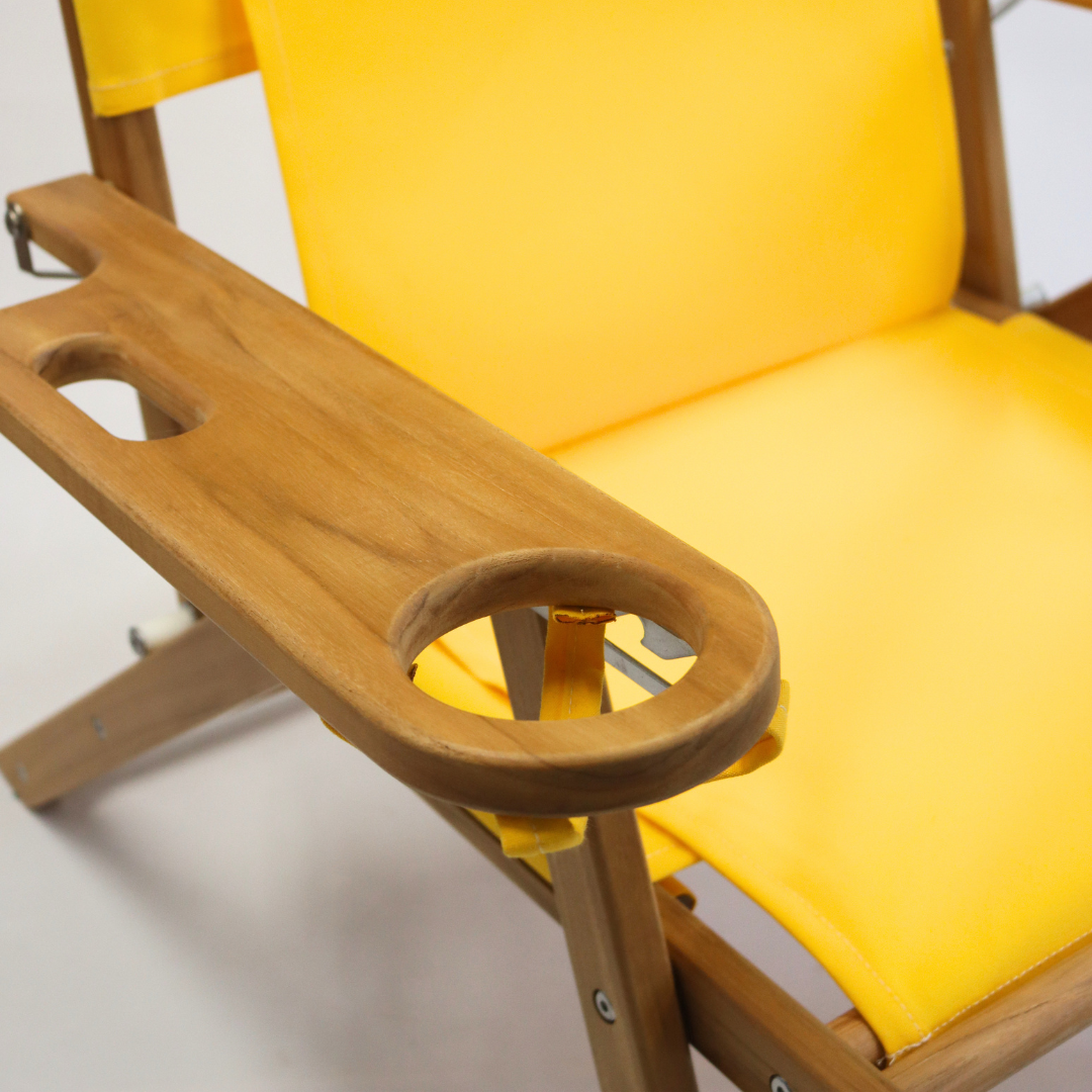 Teak Nauset Recliner- Yellow
