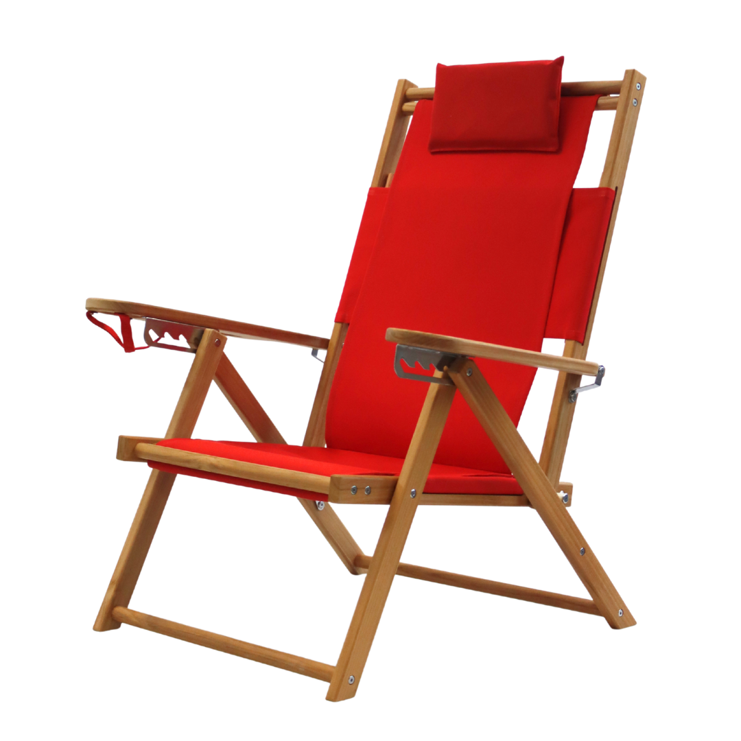 Teak Nauset Recliner- Red