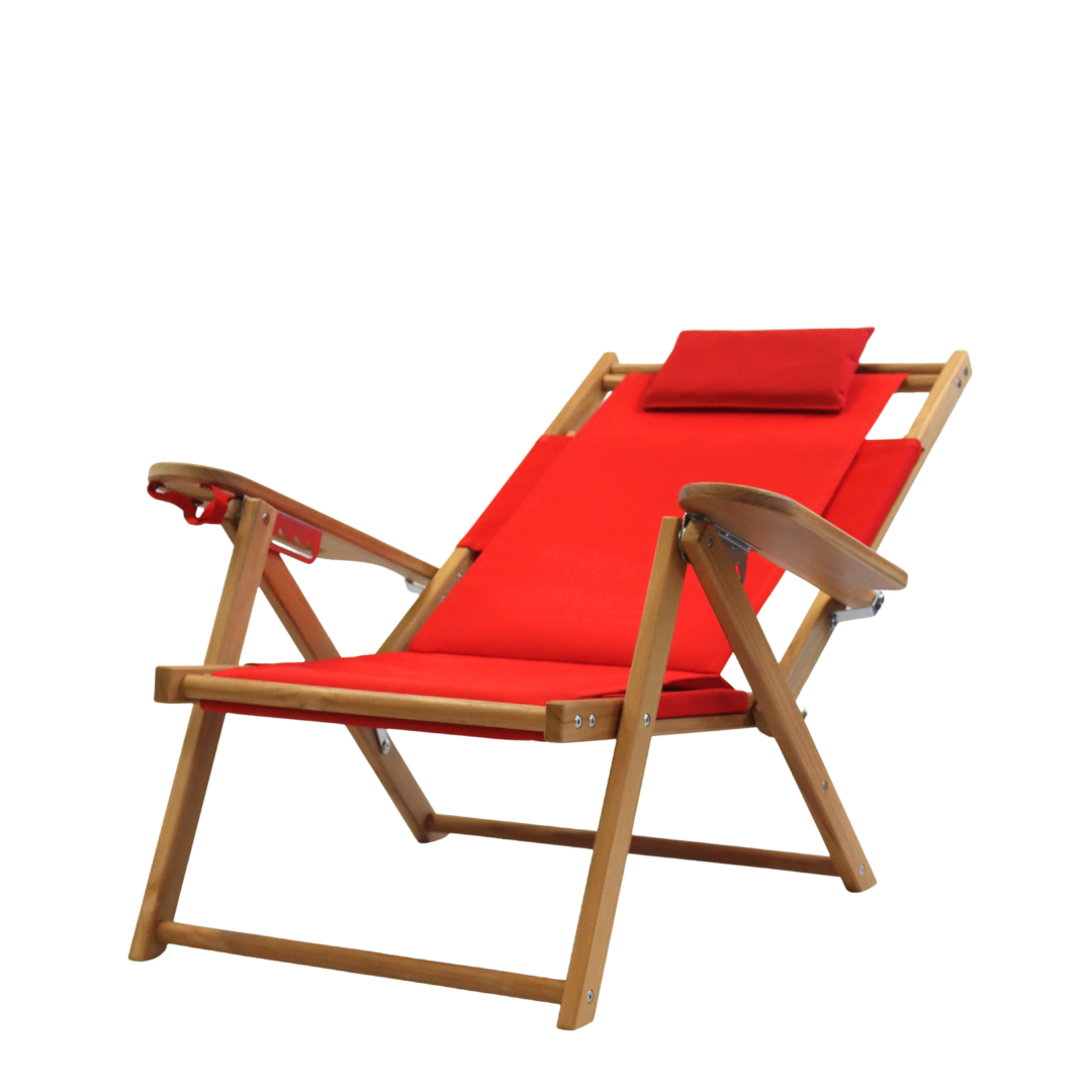 Teak Nauset Recliner- Red