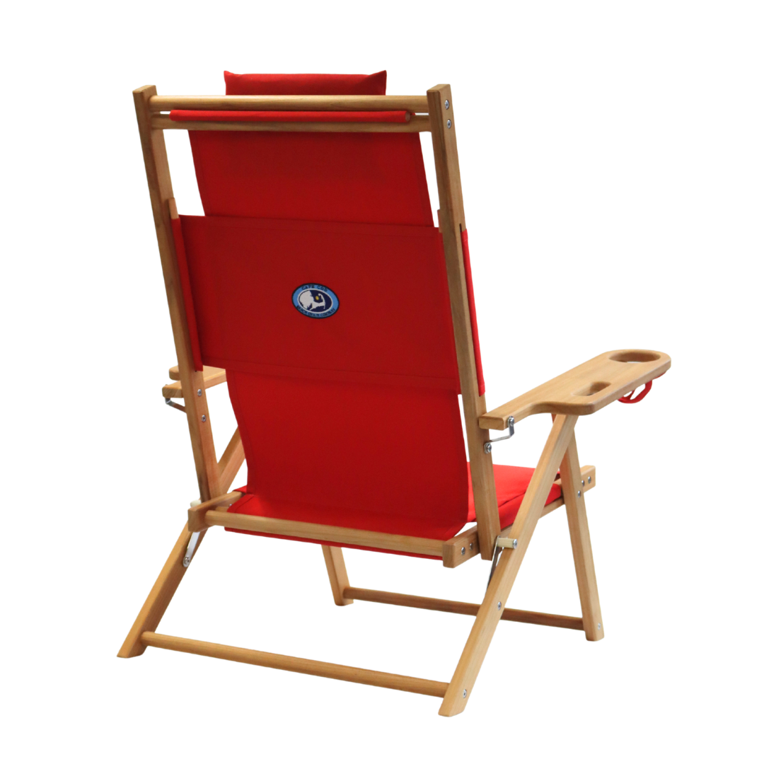Teak Nauset Recliner- Red