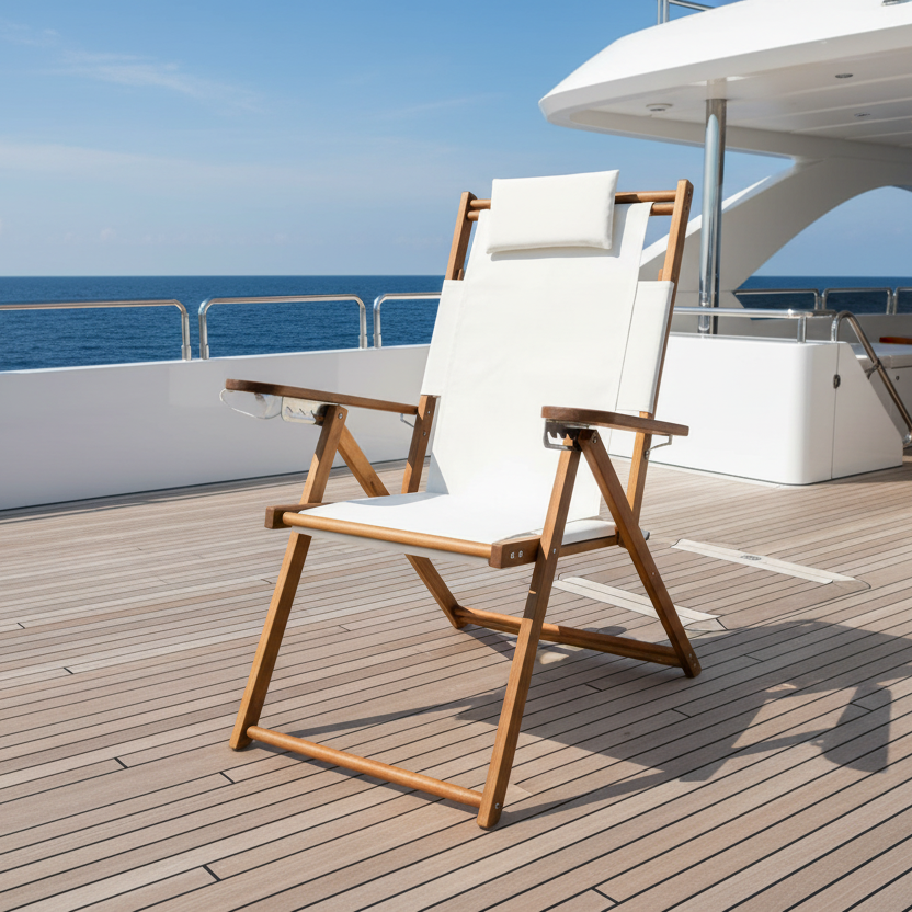 Tall White Wood Beach Chair