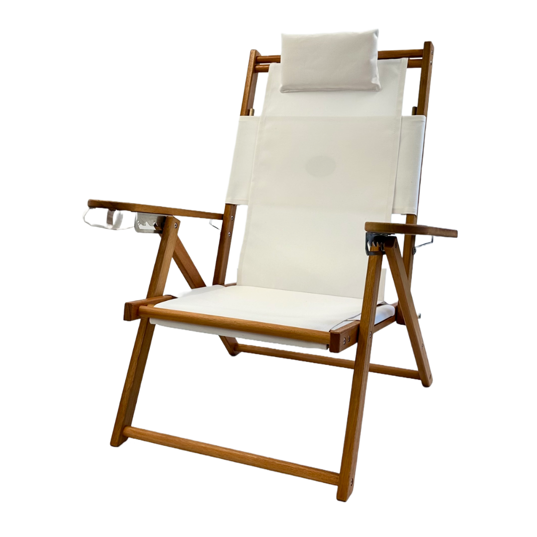 Luxury White Wooden Beach Chair