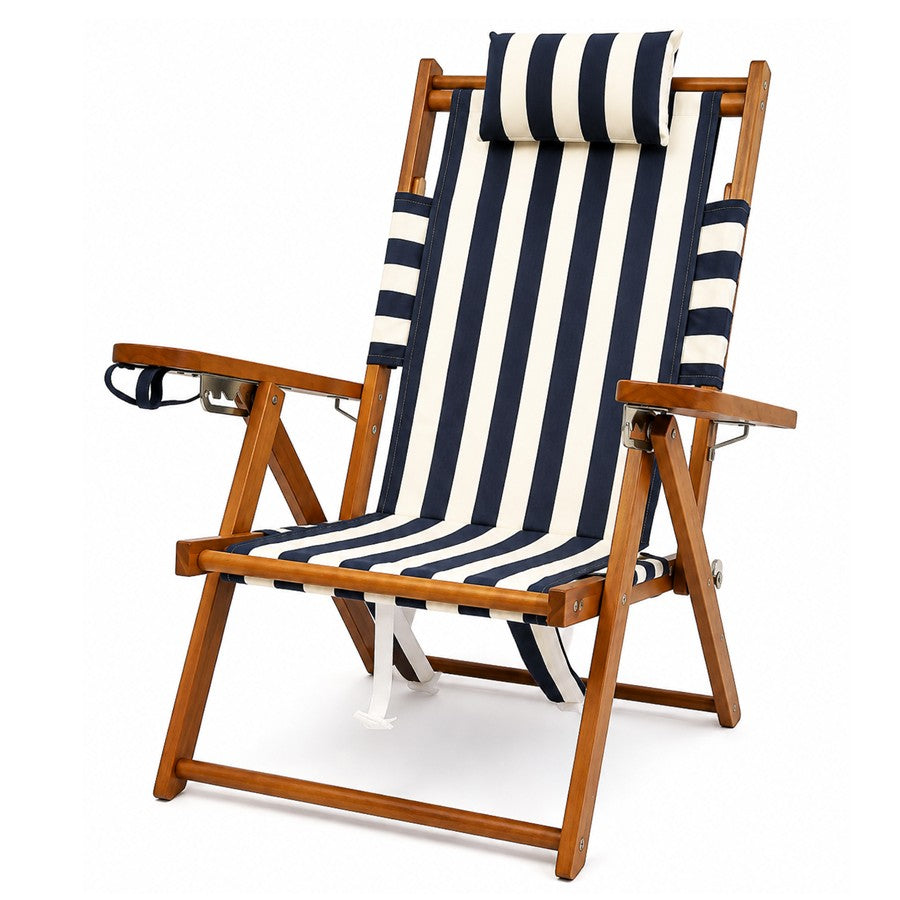 Great Island Backpack Chair- Navy Cabana Stripe