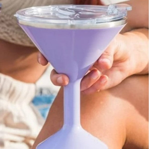 insulated purple martini glass