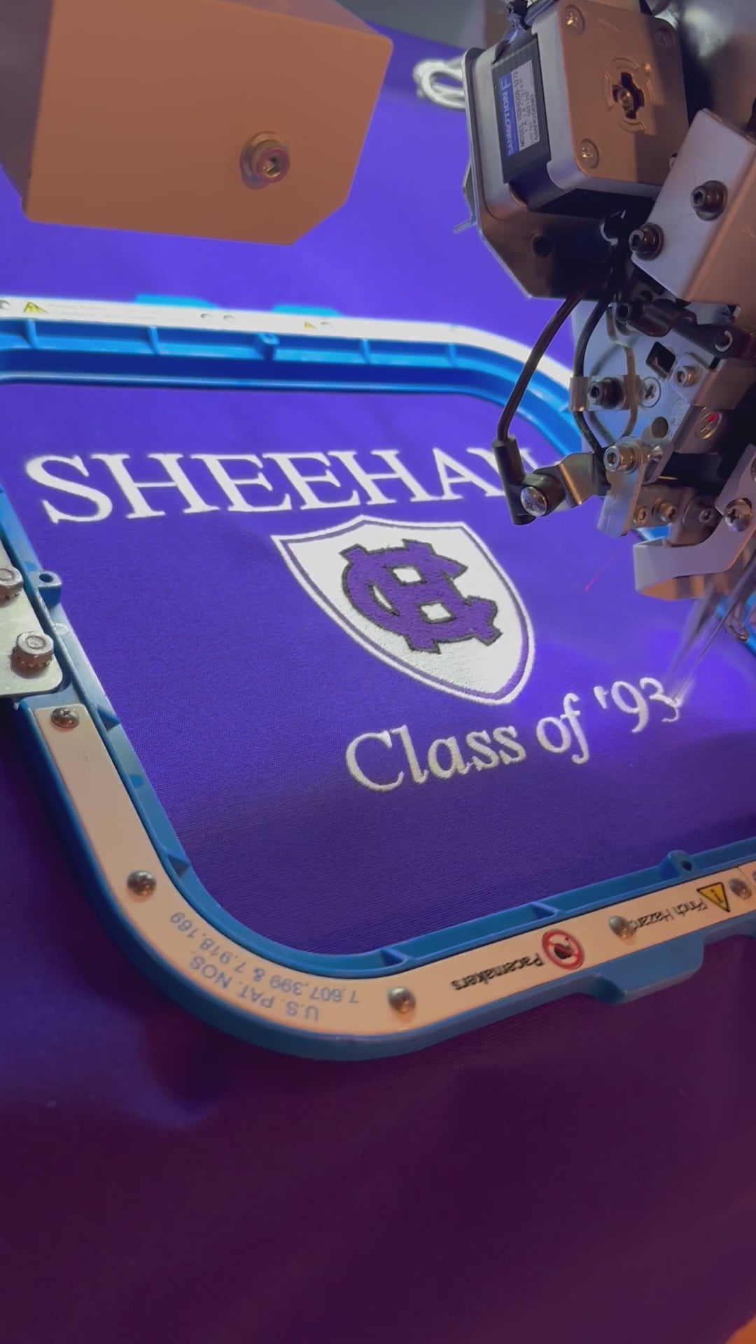 College of the Holy Cross custom chair embroidery.