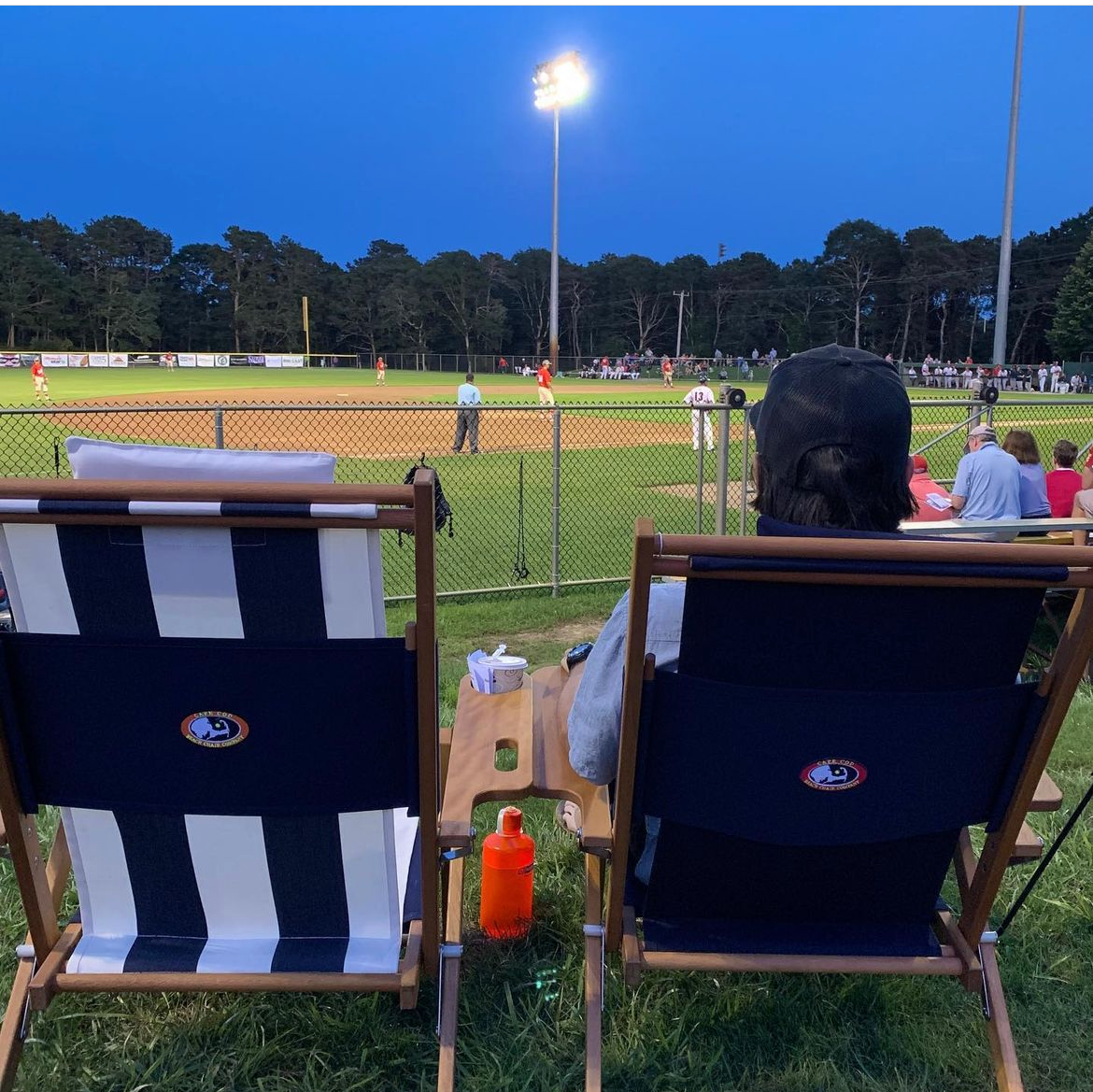 Nauset Recliner- Navy Stripe