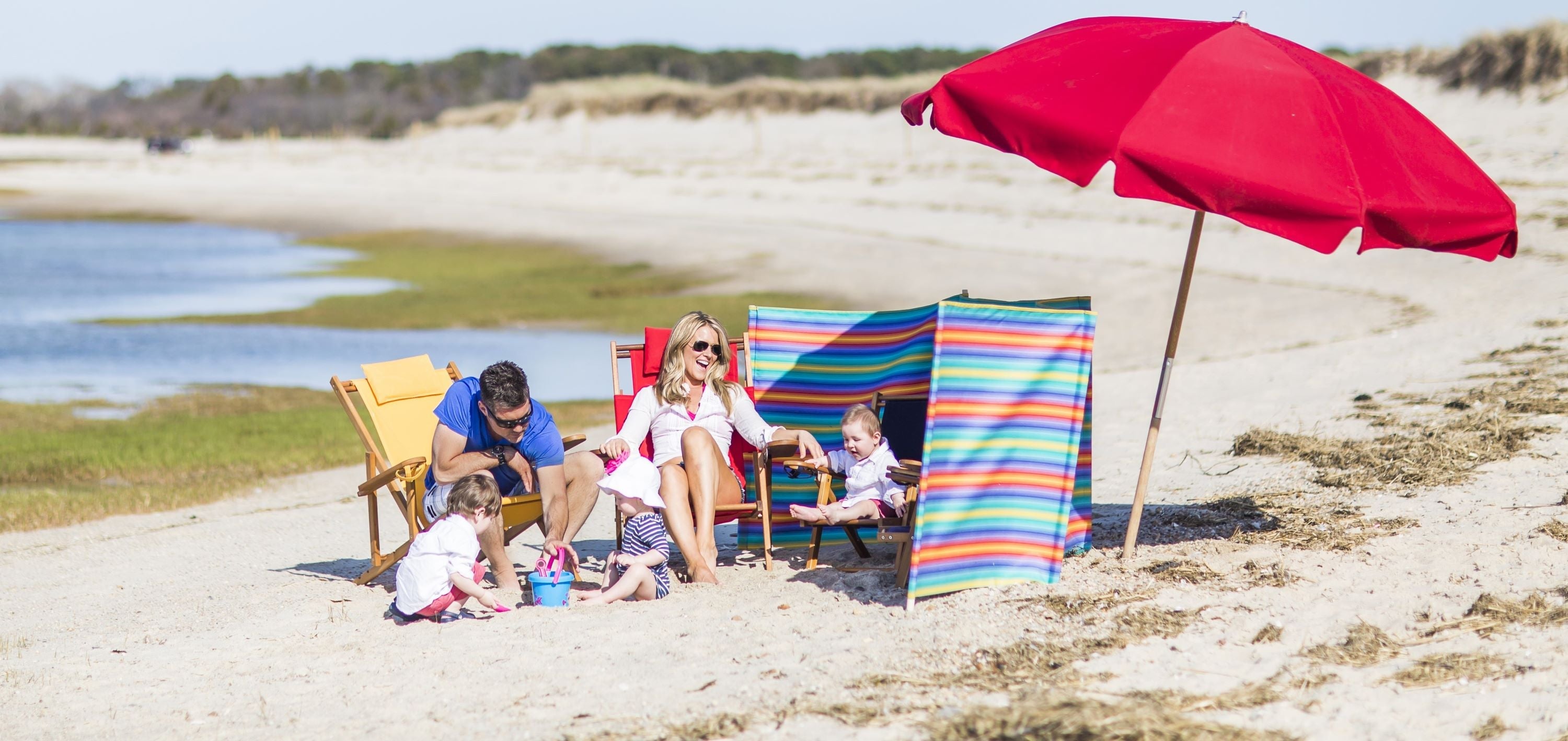Enhance your day at the beach with our premium beach umbrellas, beach cabanas and wind screens