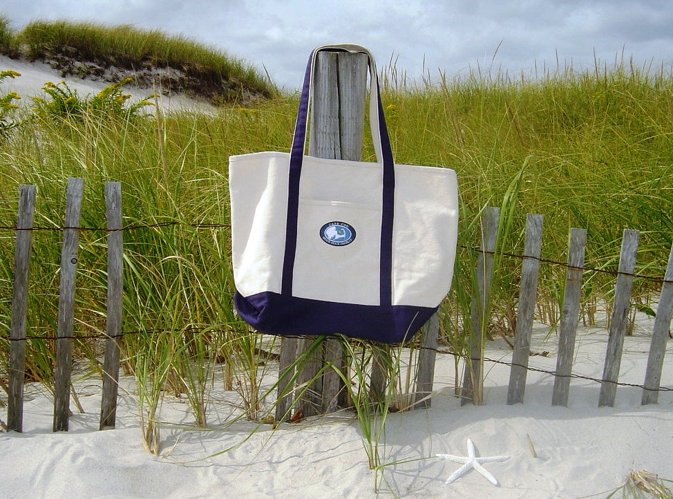 Bring everything you need to the beach with a Cape Cod Beach Chair Company large tote bag