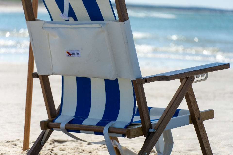 backpack chair on beach