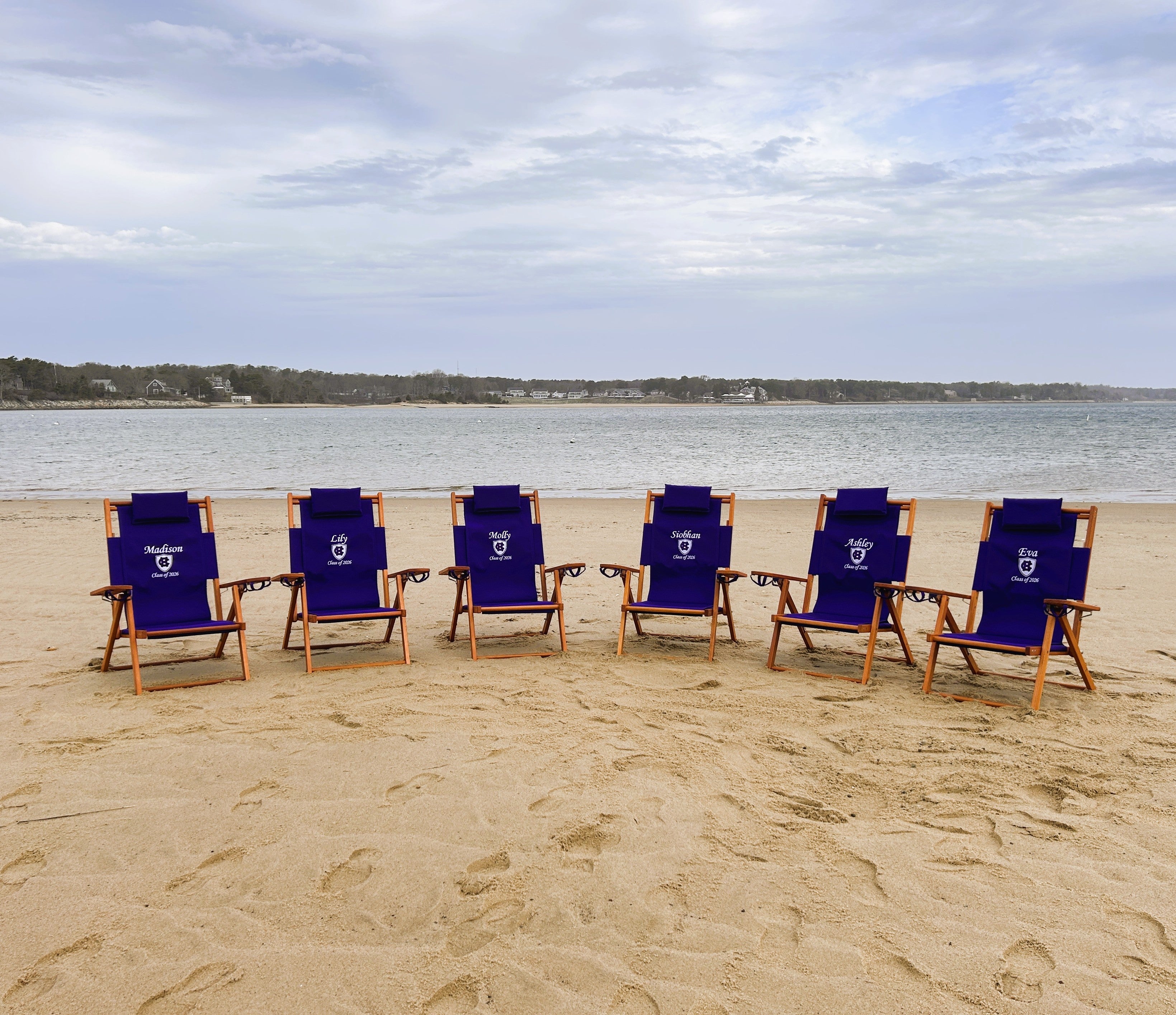 Tailgate in Holy Cross College style! Cape Cod Beach Chair collegiate logo chairs make memorable graduation gifts and double as dorm-ready personalized furniture.