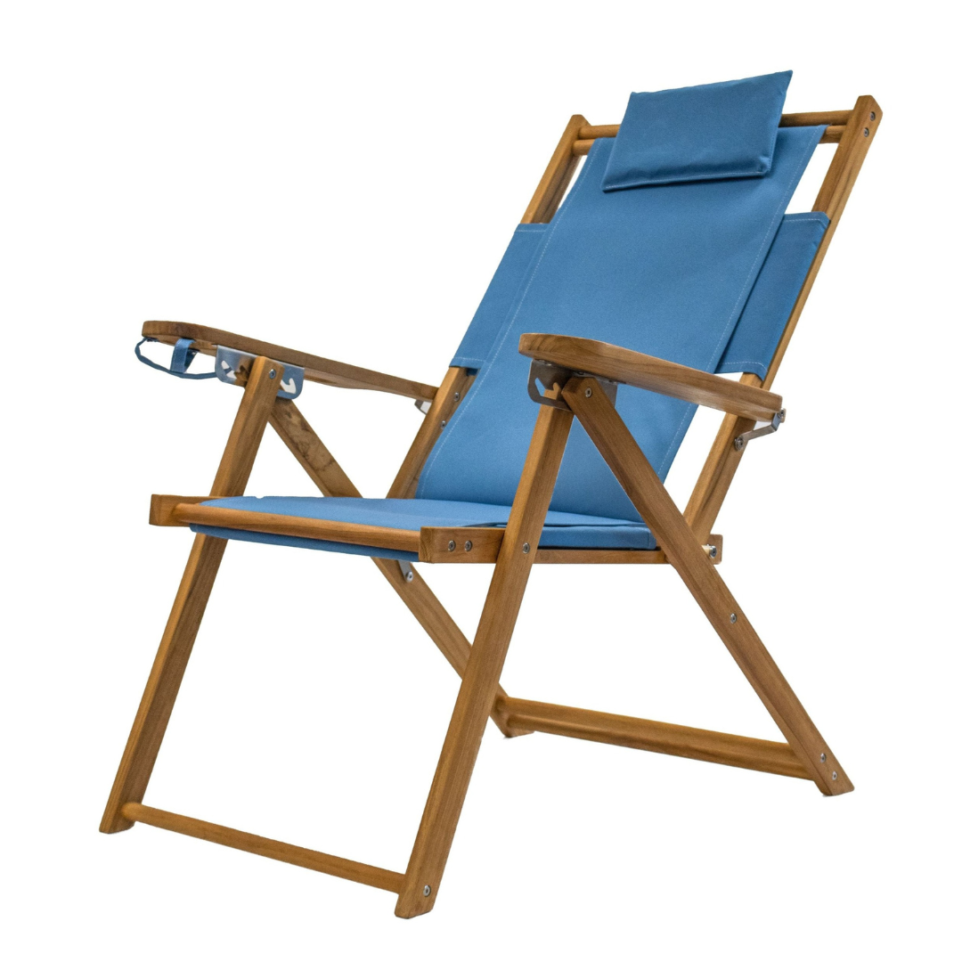 Tall Light Blue Wood Beach Chair