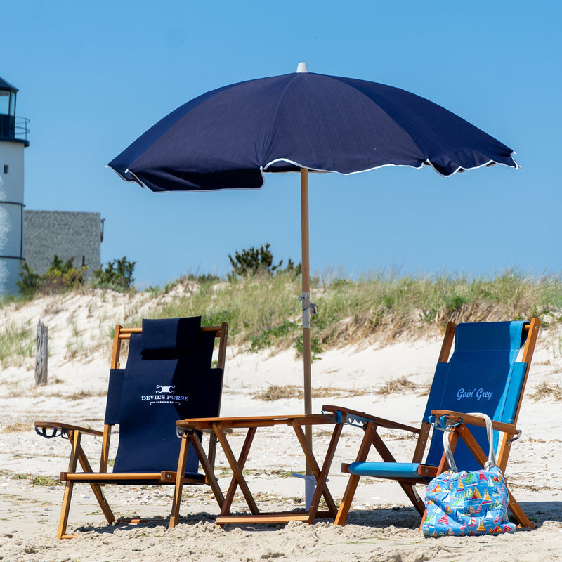 Premium Beach Umbrella- Navy (No Tassels)