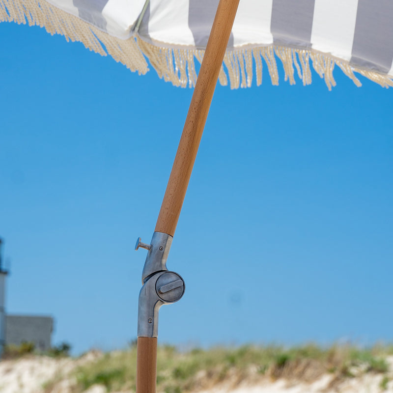 Premium Beach Umbrella- Navy Cabana Stripe