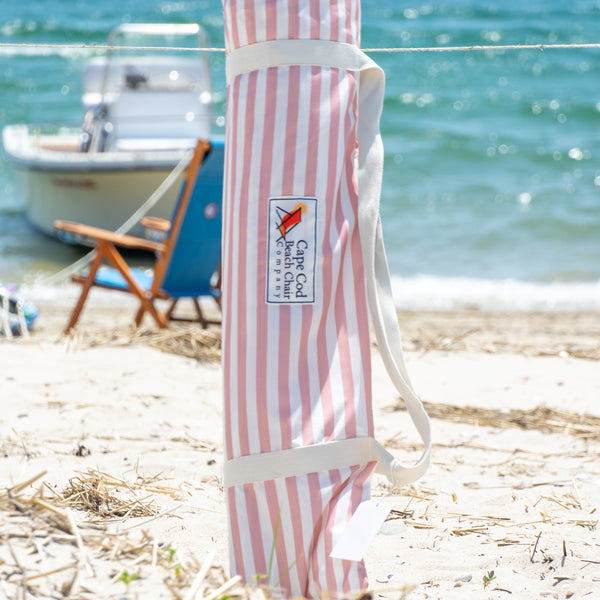 Premium Beach Umbrella- Pink Pin Stripe