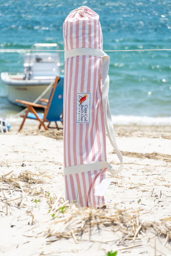 Premium Beach Umbrella- Pink Pin Stripe