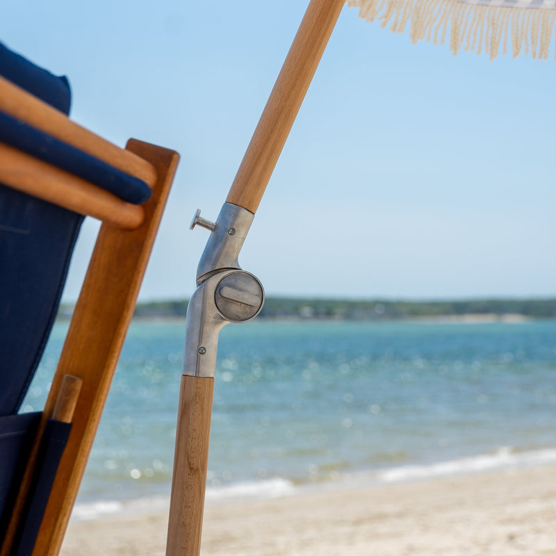 Premium Beach Umbrella- Navy Pin Stripe