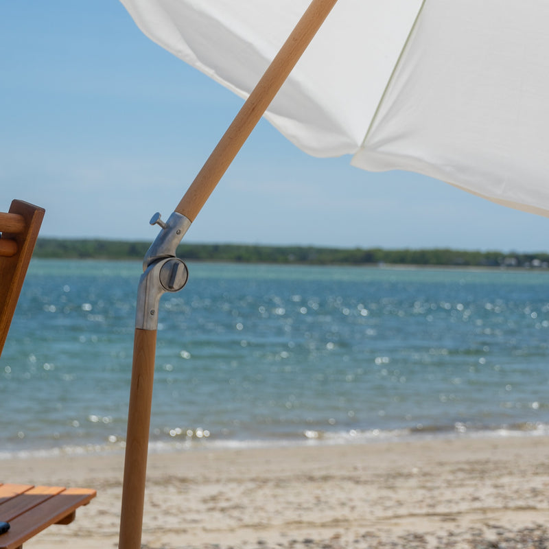 Premium Beach Umbrella- Cloud White (No Tassels)