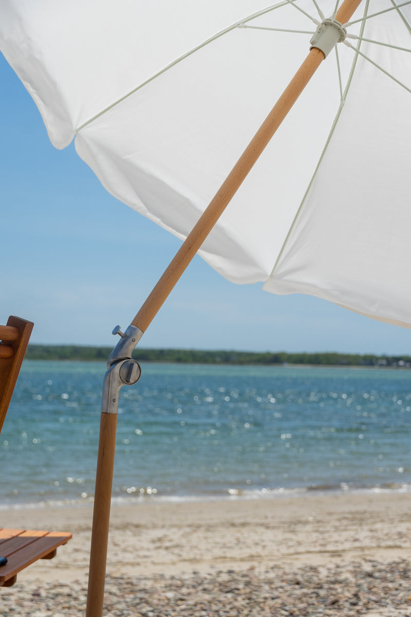 Premium Beach Umbrella- Cloud White (No Tassels)