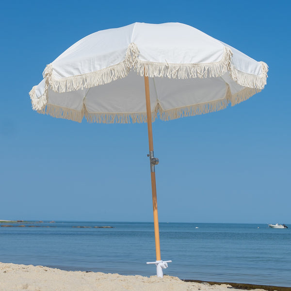 Premium Beach Umbrella- Cloud White