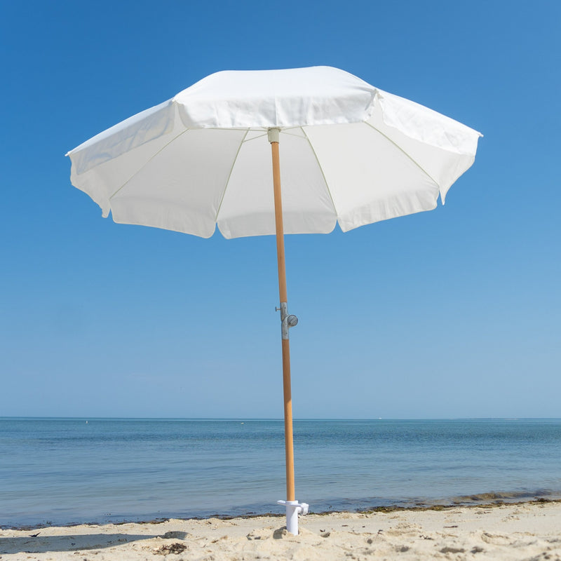 Premium Beach Umbrella- Cloud White (No Tassels)