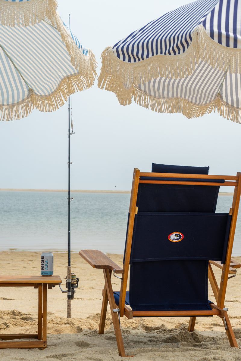 Premium Beach Umbrella- Navy Pin Stripe