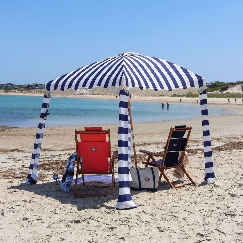 Premium Beach Cabana- Navy Stripe