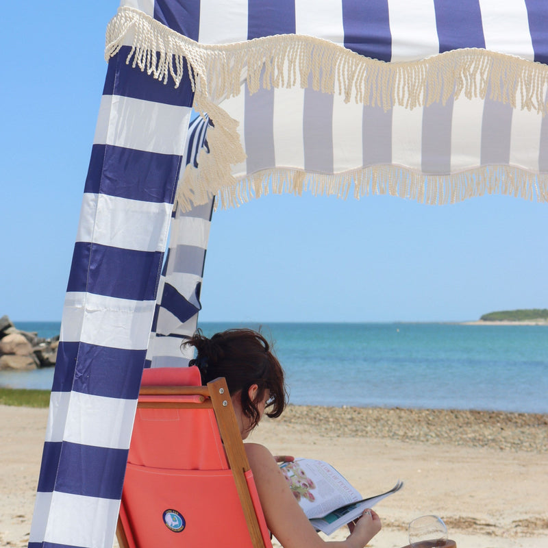 Premium Beach Cabana- Navy Stripe