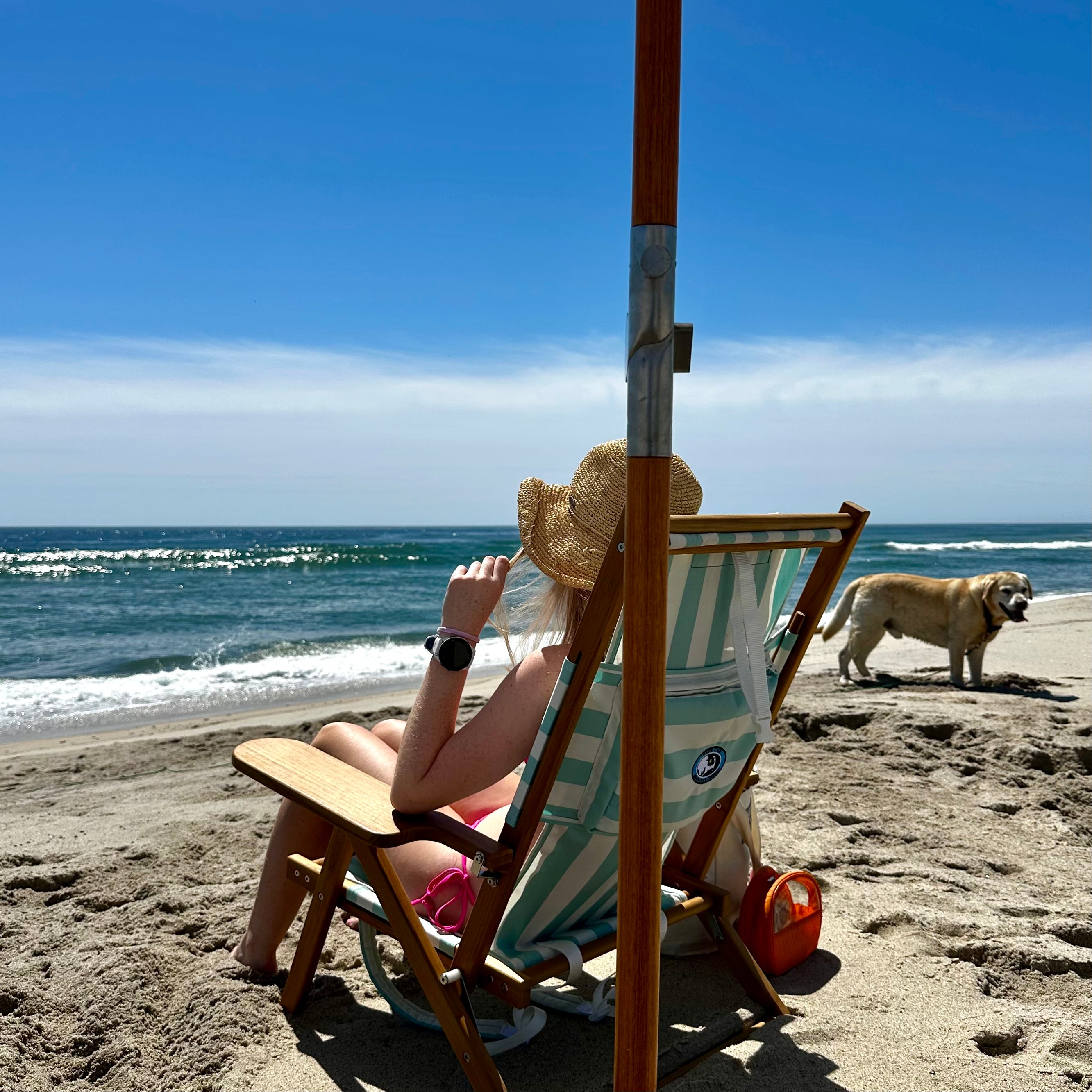 Great Island Backpack Chair- Sea Foam Cabana Stripe