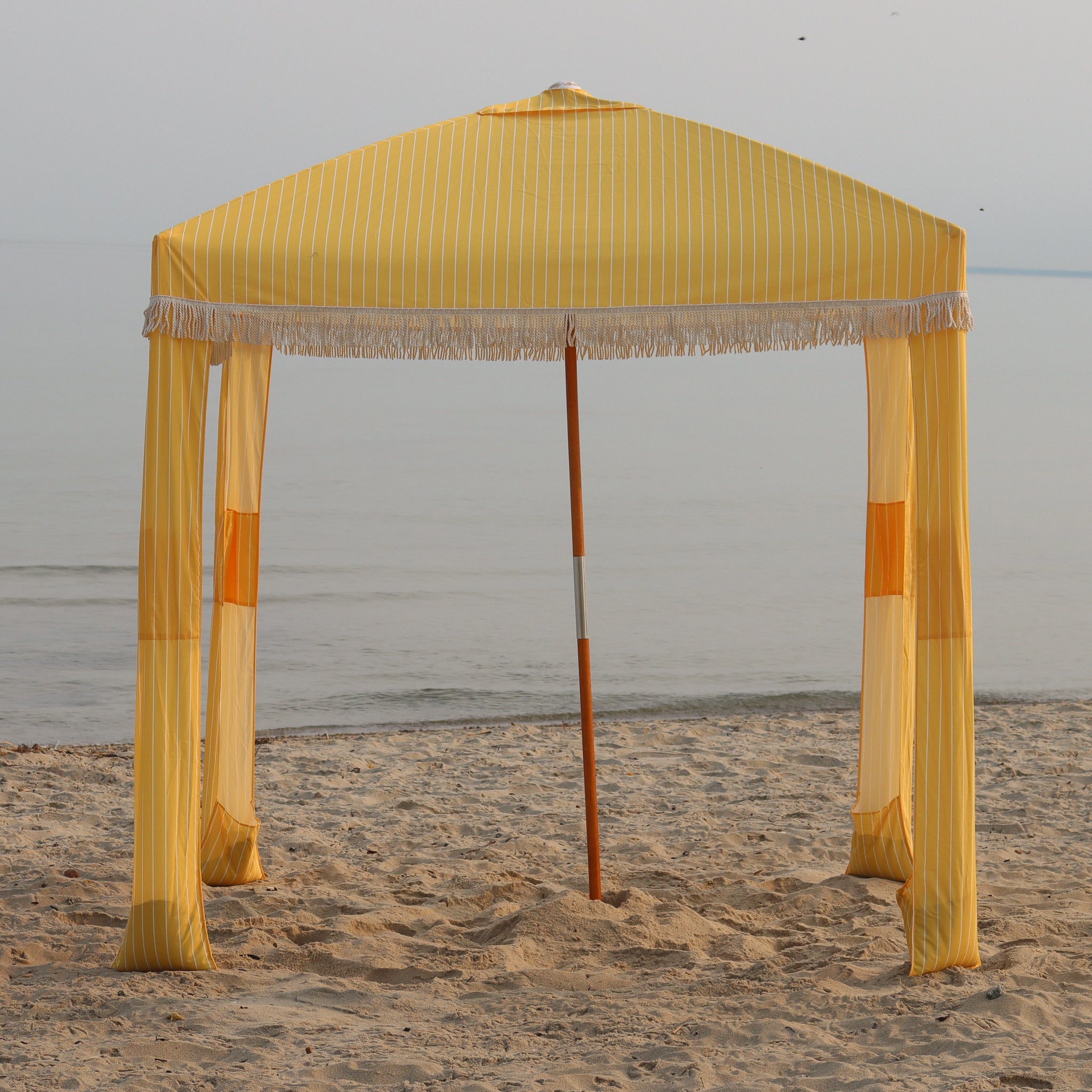 Premium Beach Cabana - Yellow Pinstripe