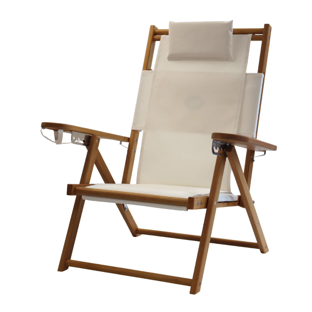 Teak Nauset Recliner- White