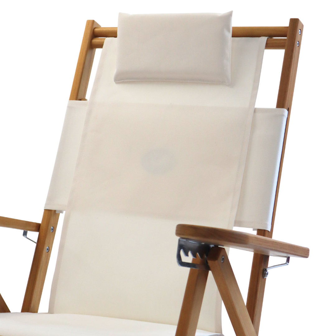 Teak Nauset Recliner- White